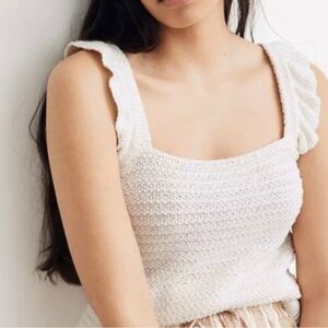 Madewell Crocheted Ruffle Strap Sweater Tank